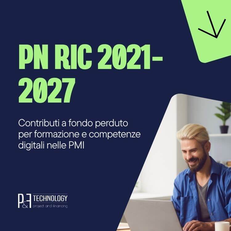 Professionisti e imprese impegnati in attività di formazione digitale e innovazione tecnologica nell’ambito del bando PN RIC 2021-2027 dedicato alle competenze per la transizione verde e digitale delle PMI.